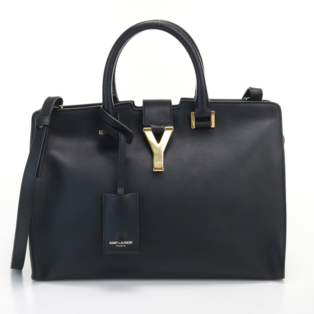 Saint Laurent Petit Cabas Y Line Handbag Leather Black